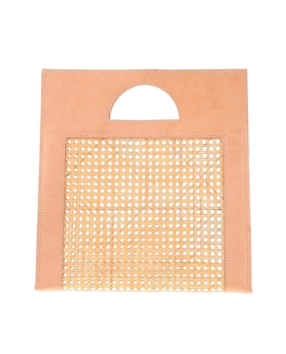 Glad & Young leather Rattan cane Clutch handbag